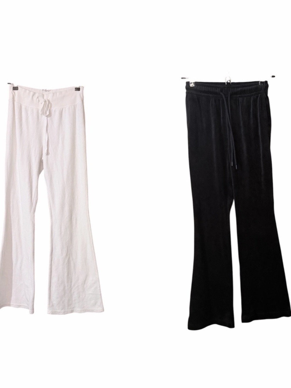 Bundle of 2 Boot-Cut Drawstring Lounge Pants in White and‎ Black